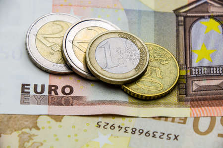 Financial concept - Euro moneyの写真素材