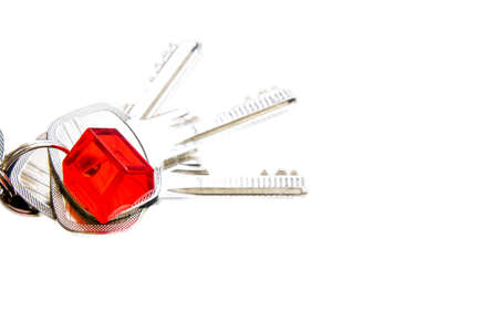 Red house model and keyの写真素材