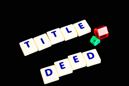 Title deed text  scrableの写真素材