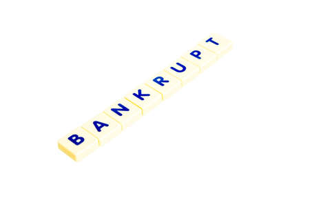 Bankrupt text scrableの写真素材