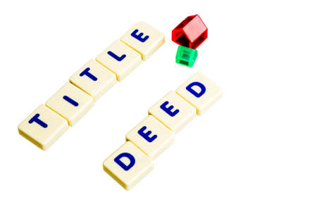 Title deed text  scrableの写真素材