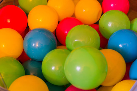 color plastic balls on children's playground.