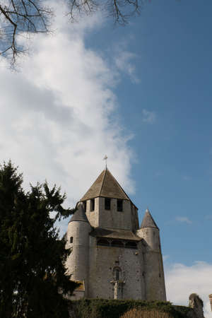 Provins, Caesar Tower. FRANCE - March 21,2015 - landmark and emblem of Provins. Provins - commune in Seine-et-Marne department, Ile-de-France region, north-central France.のeditorial素材