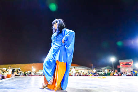 Dubai, United Arab Emirates -November 6, 2015: beautiful belly dancer performing a "Belly Dance".のeditorial素材