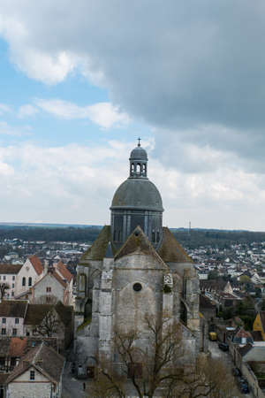 March 21,2015 -Saint-Quiriace Collegiate church in medieval town of Provins (Ile-de-France, France) . Medieval town of Provins is UNESCO World Heritage Site.のeditorial素材