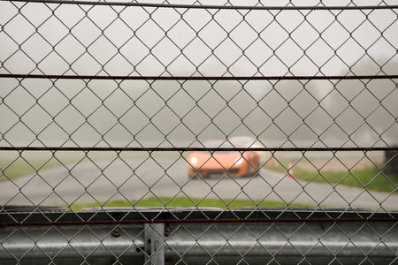 Blur circuit mesh fence.の写真素材