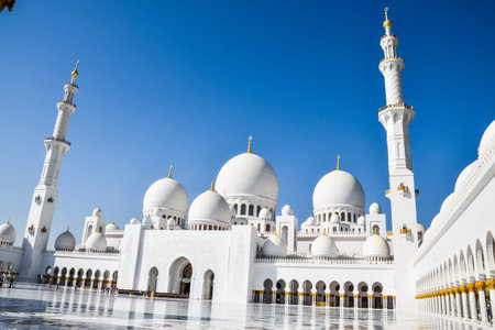 ABU DHABI, UAE - November 7, 2015: Sheikh Zayed Mosque in Abu Dhabi, considered to be the key for worship in the United Arab Emirates.のeditorial素材