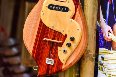 Traditional Thai northeastern guitar.の写真素材
