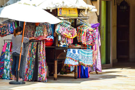 Dubai, United Arab Emirates -November 5, 2015:  Shop with Arabic Souvenirs and decorations on the market in Souk Madinat Jumeirah in Dubaiのeditorial素材