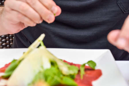 Carpacio et parmesan, French foodの写真素材