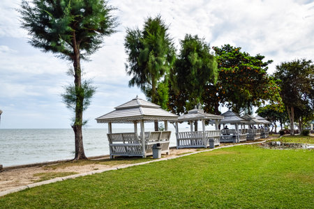 Huahin, Thailand -December 2,2015: bofai Chaitalay Restuarant and Airforce residence Borfai Huahin Beach.のeditorial素材