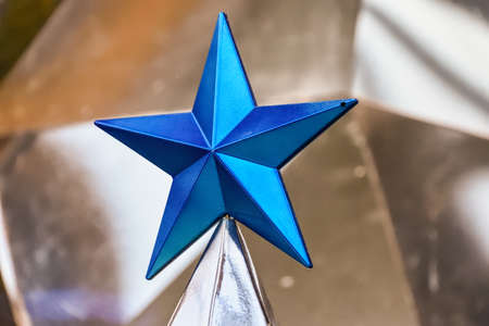 blue star xmas ornament.の写真素材