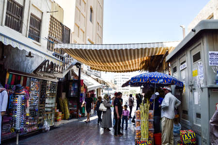 Dubai, United Arab Emirates -November 6, 2015: typical old Arab market - souk in Dubai, UAE.のeditorial素材