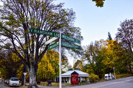 Arrowtown,May 3 -April 30,2016: Arrowtown in Autumn.Arrowtown is an historic gold mining town in the Otago region of the South Island of New Zealand.のeditorial素材