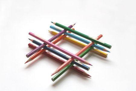 Tower of colorful pencilsの写真素材