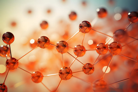 Abstract molecule structure. Science and technology background. 3D illustration.の素材