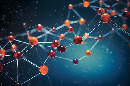 Abstract molecule structure. Science and technology background. 3D Renderingの素材