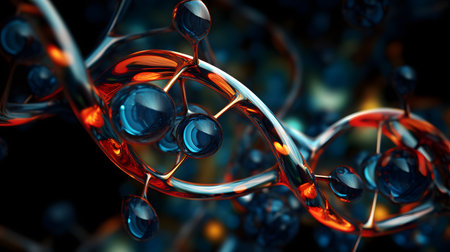 3d illustration of abstract geometric composition,digital art works.の素材