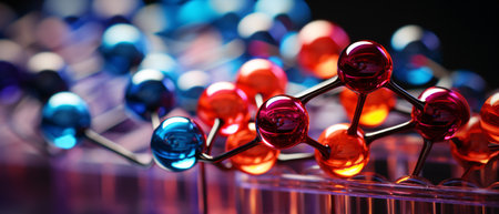 Molecular model of DNA, close-up. Science backgroundの素材