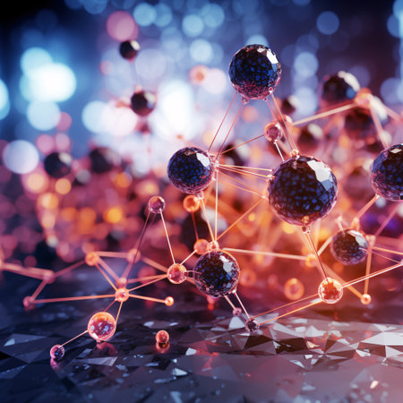 Molecule and communication background. 3d rendering toned imageの素材