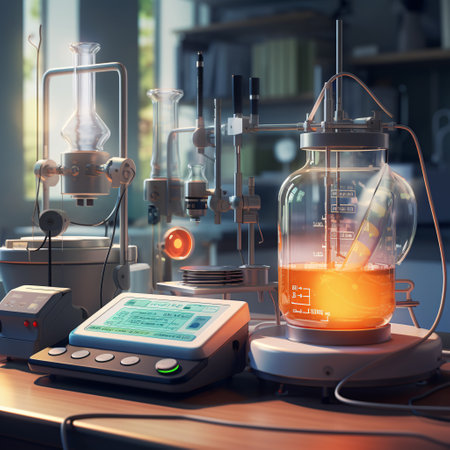 Laboratory equipment. Medical background. 3d rendering toned imageの素材