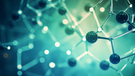 Molecular structure background. 3d rendering, 3d illustration.の素材