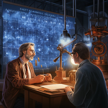 Couple of scientists working on a scientific project in a laboratory.の素材