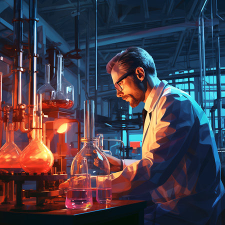 Scientist working in the laboratory. Science, chemistry and technology concept.の素材