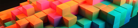 3D Color Block Maze: A Vivid Abstract Artworkの素材