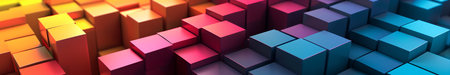 Vivid Geometric Terrain in a 3D Digital Spaceの素材