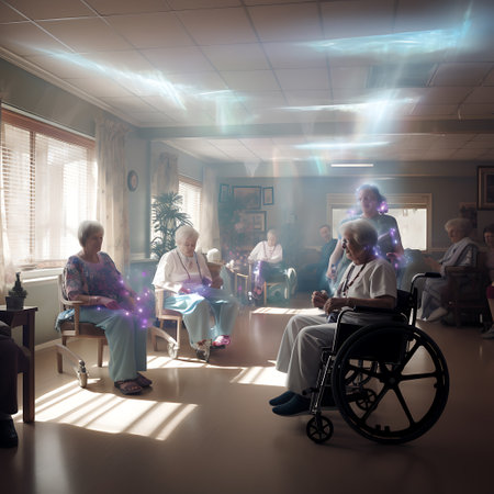 Professional and caring, two doctors focus on an elderly patient, whose serene expression reflects the quality of compassionate care in her treatment.の素材