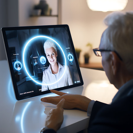 Smart technology redefines elderly care, offering seniors independence through innovative home interfaces.の素材
