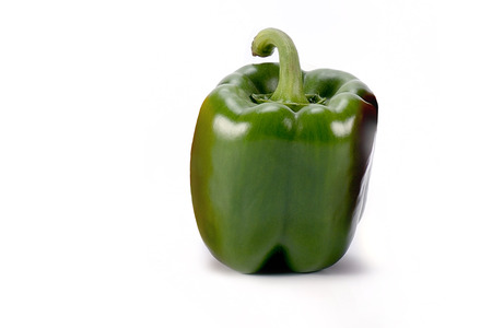 Fresh vegetables sweet green Peppers isolated on white background.の写真素材