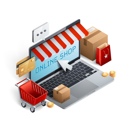 Shopping E-commerce Conceptのイラスト素材