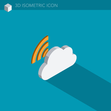 cloud 3D isometric web icon Vector illustration.のイラスト素材