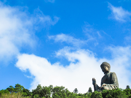 Giant BuddhaPo Lin Monastery in Hong Kong Lantau Islandの写真素材
