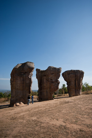 Stonehenge of Thailand Mo Hin khao at Chaiyaphum province Thailandの写真素材