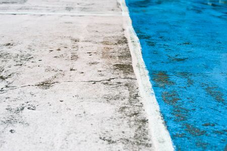Abstract sports floor showing markings colorful for different games, multi-sport painted on courtの写真素材