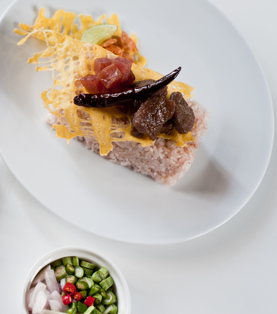 Fried rice Mixed with Shrimp paste (Kao Cluk Ka Pi), Thai style foodの写真素材