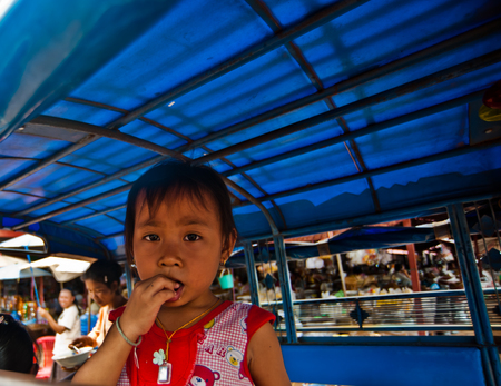 PAKSE, LAOS - AUGUST 12 : View of a market in Pakse city is the third most populous city in Laos with a population of about 87,000 Champasak distric southern AUGUST 12, 2010 PAKSE, LAOSのeditorial素材