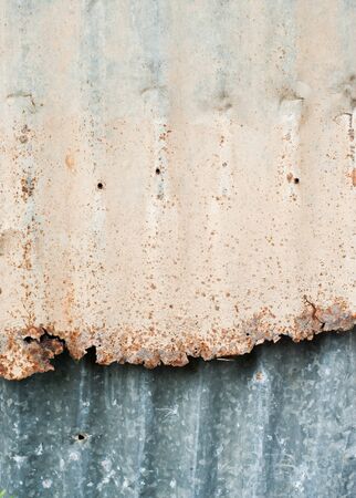 Rusty corrugated metal wall ,rusty Zinc grunge style backgroundの写真素材