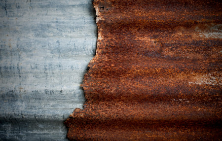 Rusty corrugated metal wall ,rusty Zinc grunge style background