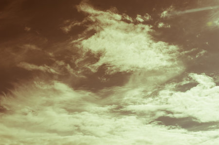 white fluffy clouds with background blue skyの写真素材