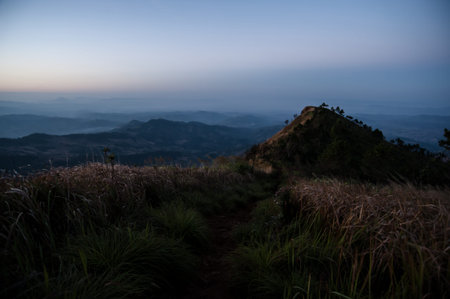 Beautiful landscape sunset nature background Mountains and sky