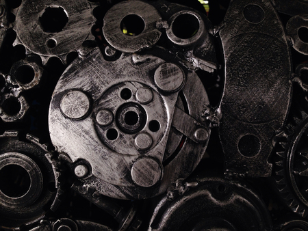 Scrap metal steel textures and patterns creative designsの写真素材