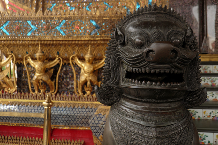 Demon Guardian at Wat Phra Kaew - the Temple of Emerald Buddha in Bangkok, Thailand のeditorial素材