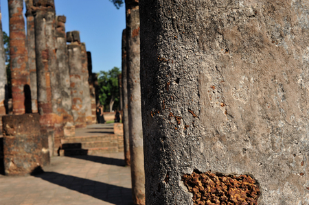 Ancient pagoda at Sukhothai Historical Park, Mahatat Temple, Sukhothai Historical Park, Thailandの写真素材