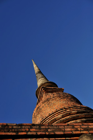 Wat Chang lom, elephant statues around Sukhothai Historical Park,Sukhothai Thailandの写真素材