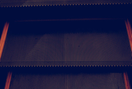 abstract escalator in shopping mall, Moving up staircase, yellow bands. metal line steelの写真素材