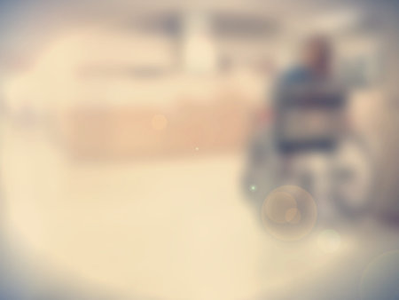 Abstract Blurred background : Vintage filter patient waiting for see doctorの写真素材